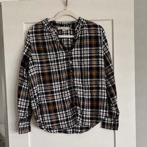 LOFT Black Plaid Shirt